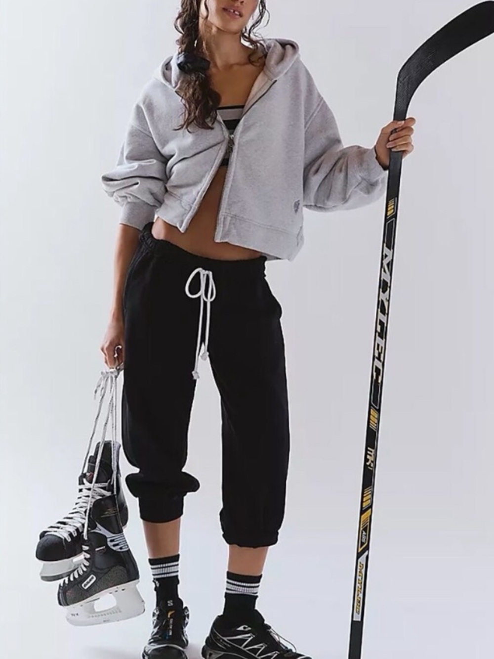 FP MOVEMENT FLUTTER CROPPED JOGGERS IN BLACK NWT
